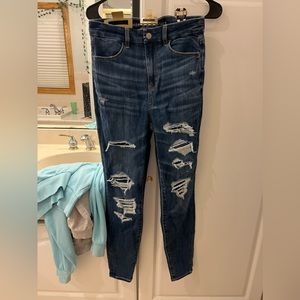 American Eagle Ne(X)t Level High Waist Distressed Jeans